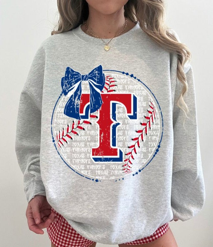 Rangers (Baseball Bow Typography) - DTF