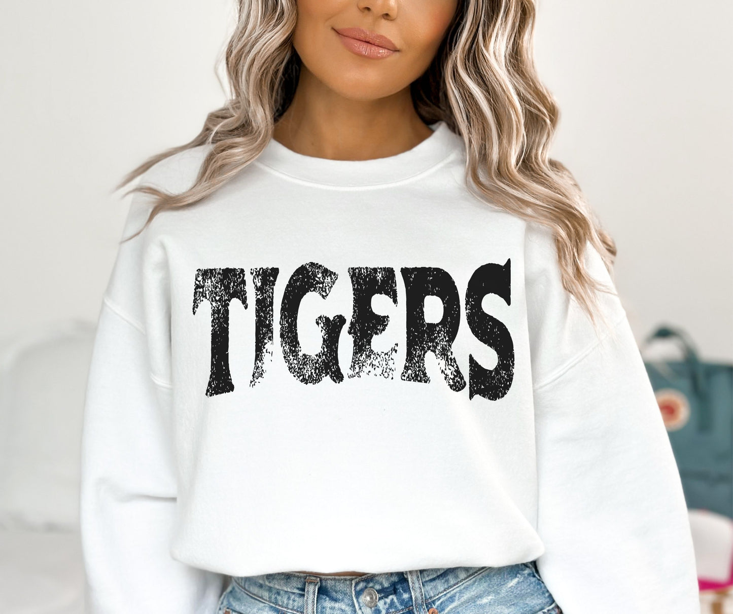 Tigers - Black (single color grunge) - DTF