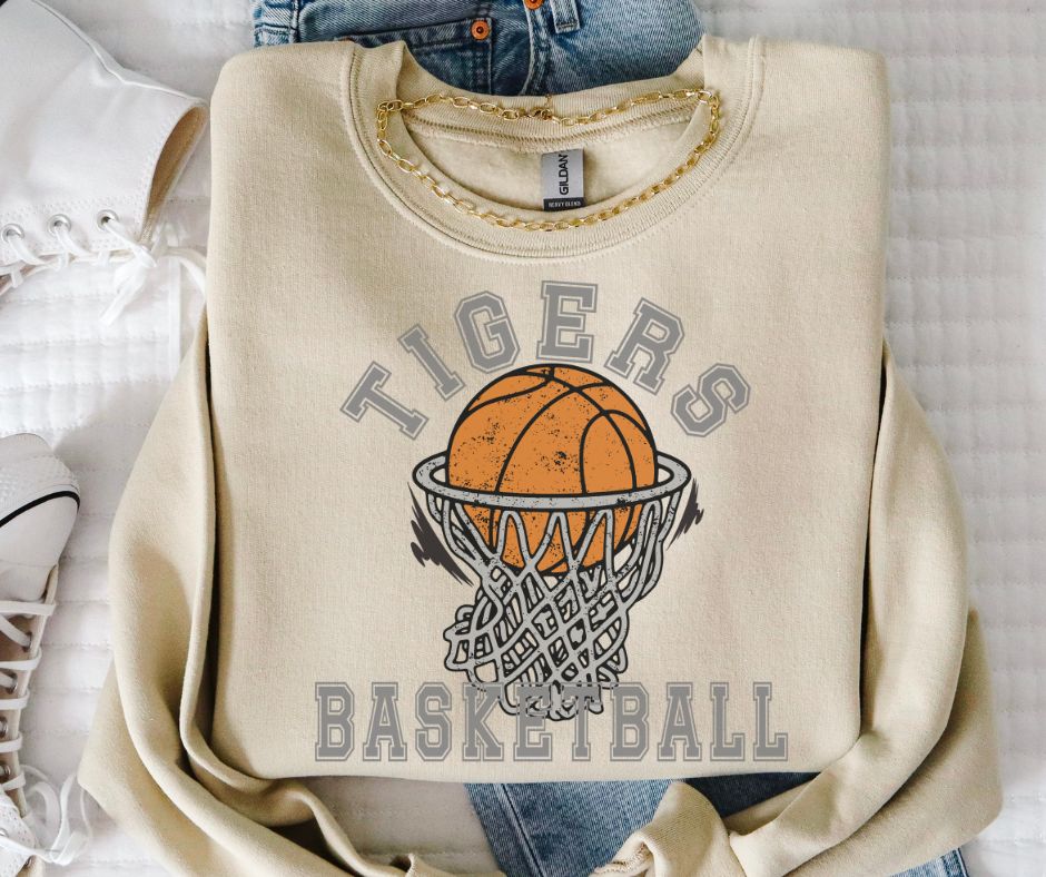Tigers (Basketball Grunge Mascot) - DTF