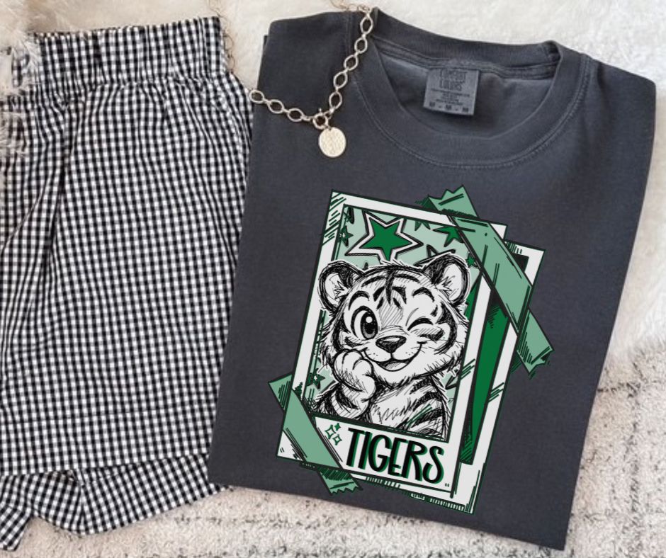 Tigers - Kelly Green (Cutie Patootie Mascots) - DTF