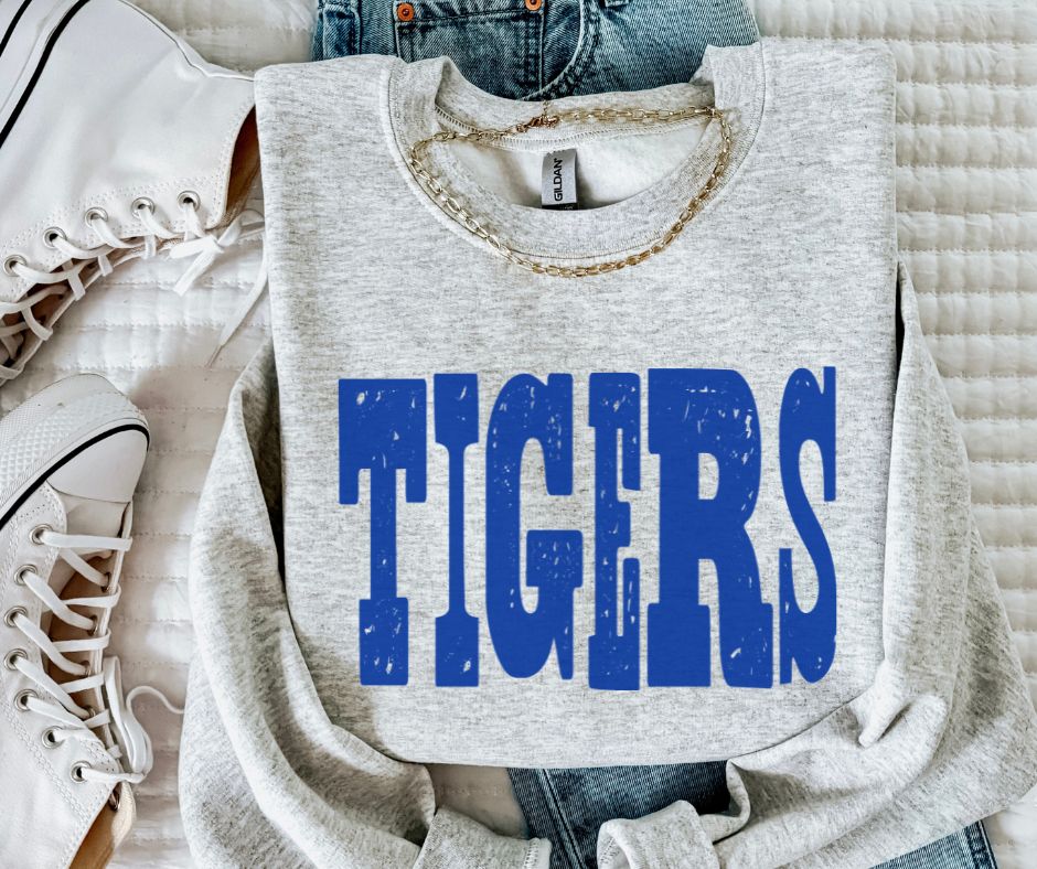 Tigers - Royal Blue (Mixed Up Mascot) - DTF