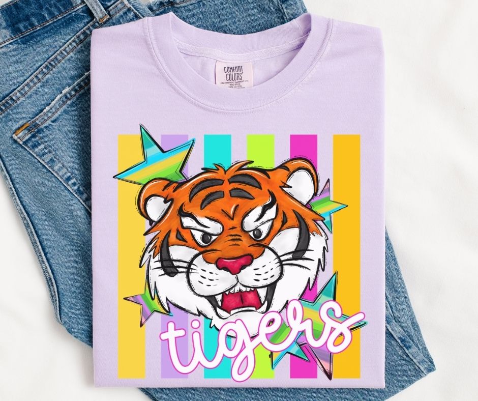 Tigers (Colorful Stripes Mascot) - DTF