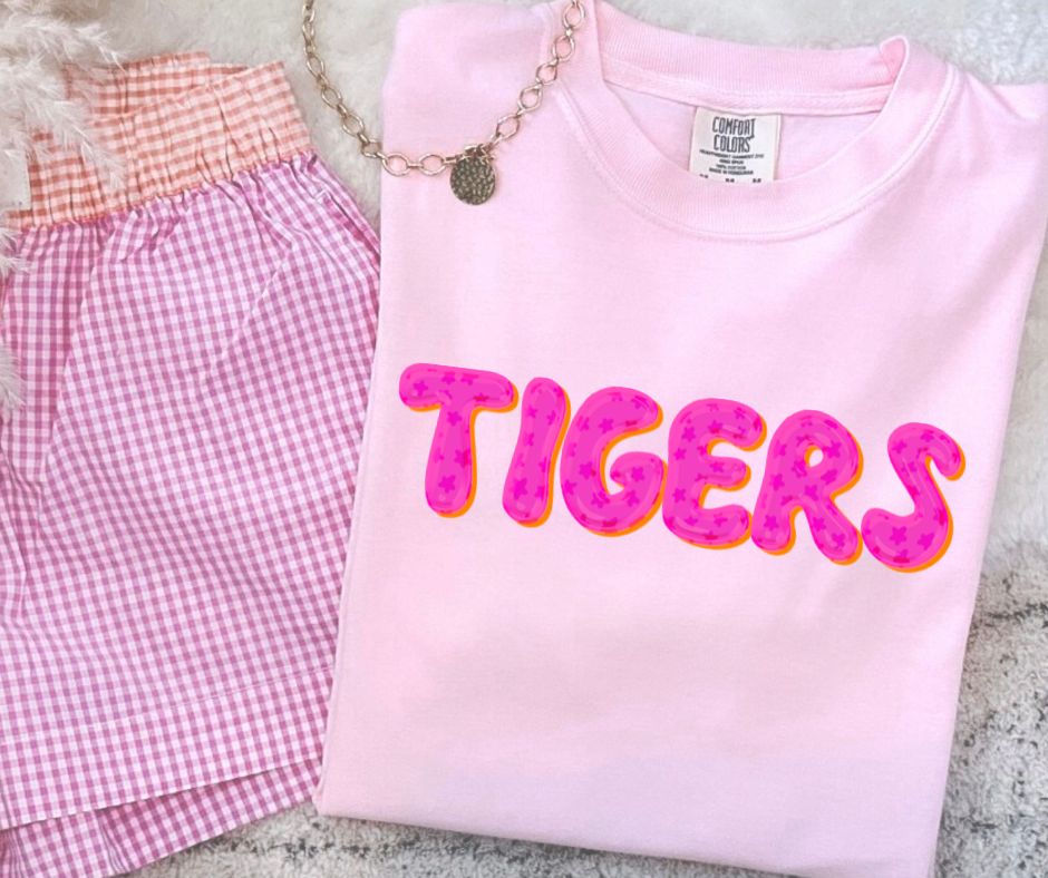Tigers (Pink Bubble Stars Mascot) - DTF