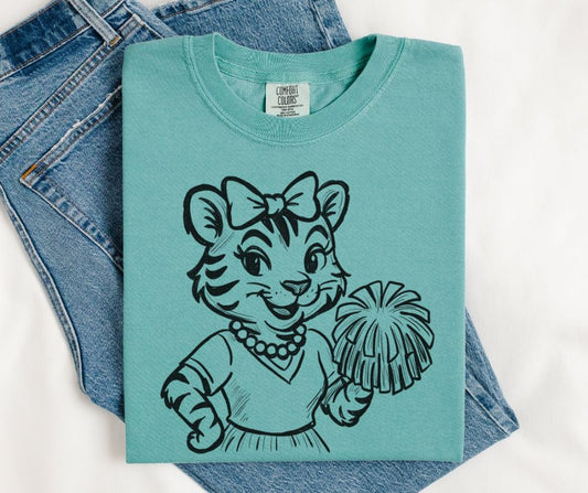 Tiger (Cheer Vintage Sketch Mascot) - DTF