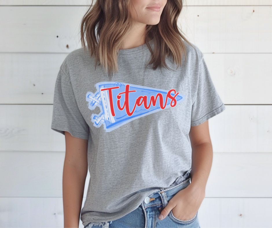 Titans - Red/Columbia Blue (Pennant Party Mascots) - DTF