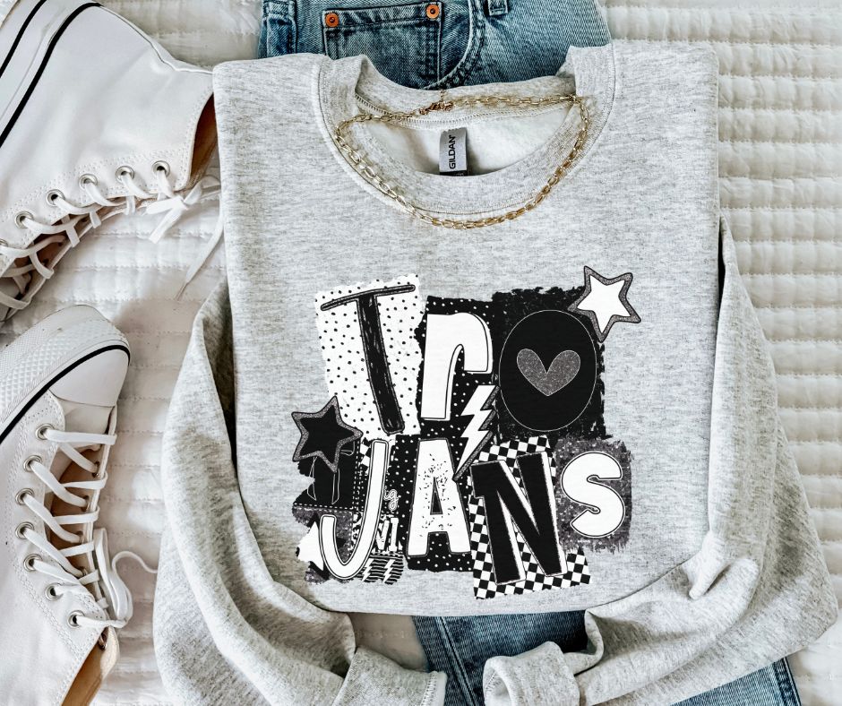 Trojans (BW Collage Mascot) - DTF