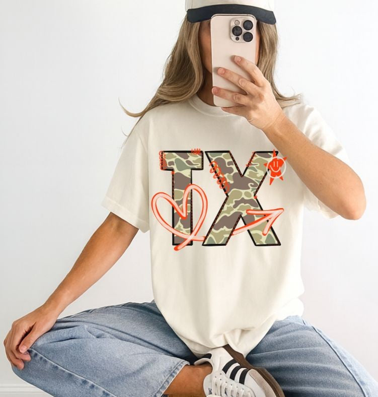 TX (Doodle Camo State Abbreviation) - DTF