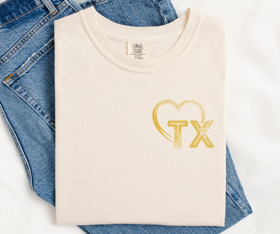 TX Heart (Muted Gold) - DTF