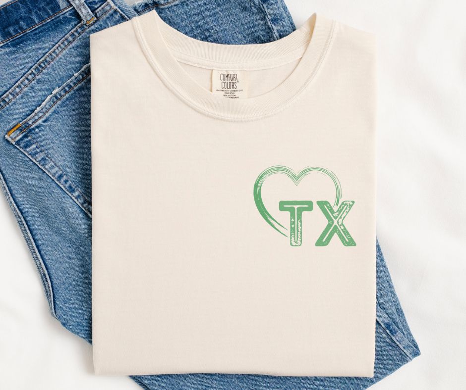 TX Heart (Muted Green) - DTF