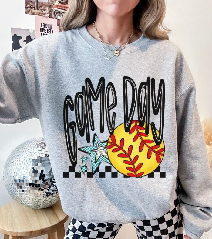 Game Day Stars (Softball - Teal) - DTF