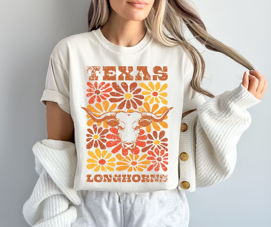 Texas (Groovy Floral - College) - DTF