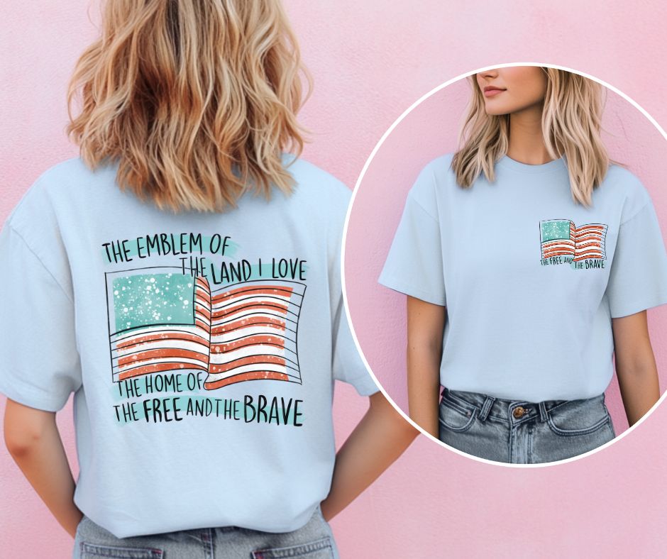 The Free and the Brave (front/back 2-in-1 design) - DTF