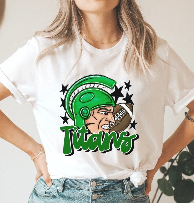 Titans Mascot (stars - green) - DTF