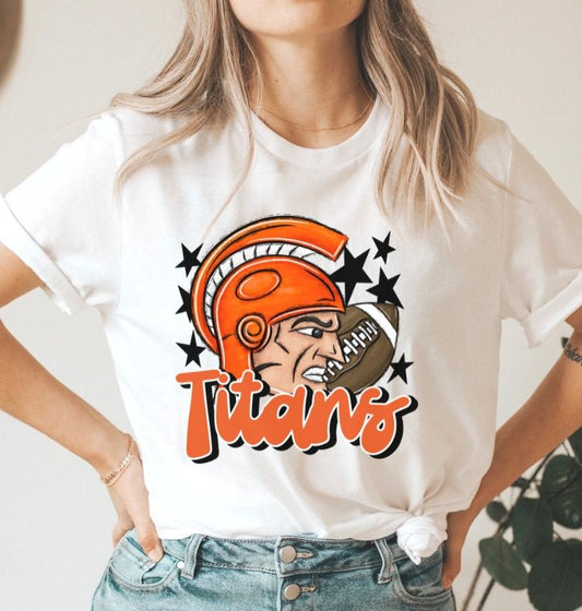 Titans Mascot (stars - orange) - DTF