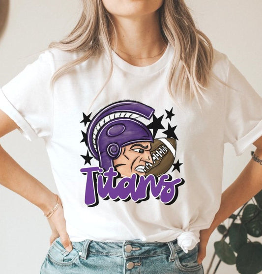 Titans Mascot (stars - purple) - DTF