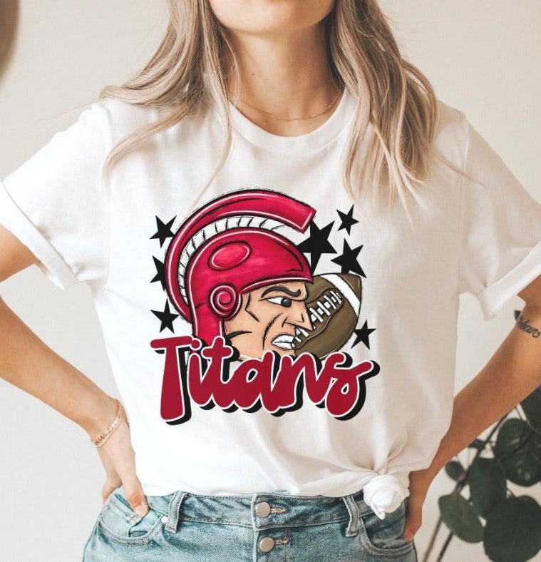 Titans Mascot (stars - red) - DTF