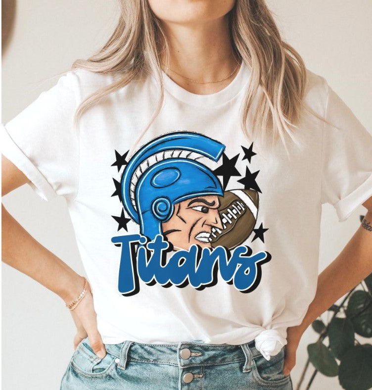 Titans Mascot (stars - royal blue) - DTF