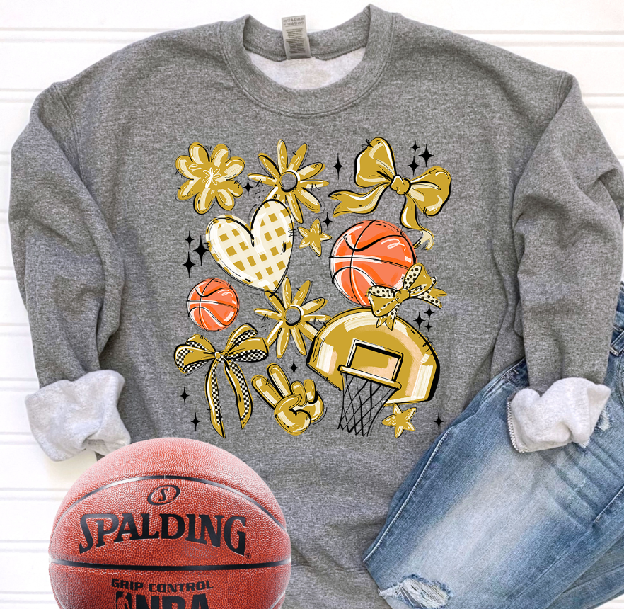 Play Ball Collage - Vegas Gold (Basketball) - DTF