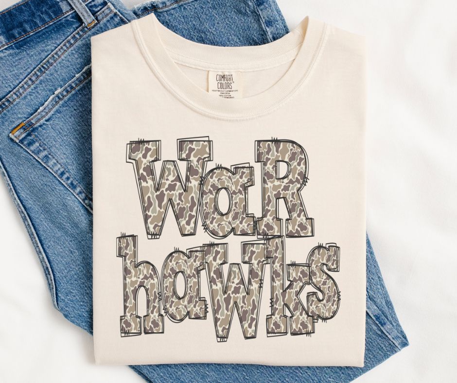 Warhawks (Camo Doodle Mascot) - DTF