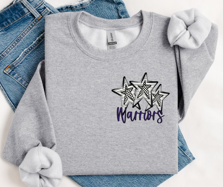 Warriors - Purple (Stars and Checks) - DTF