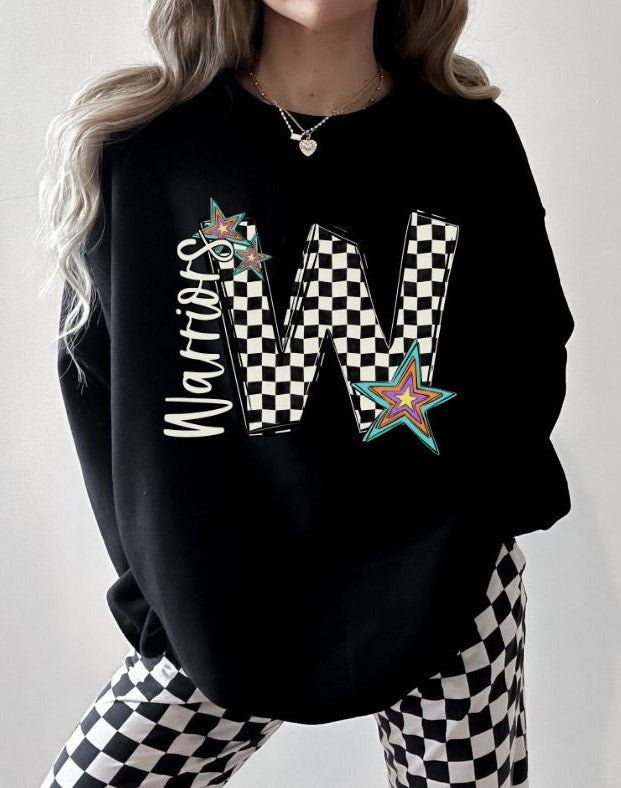 Warriors - star (Retro Checkerboard Mascot) - DTF