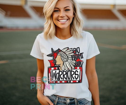 Warriors - Red (Go Fight Win Star Mascot) - DTF