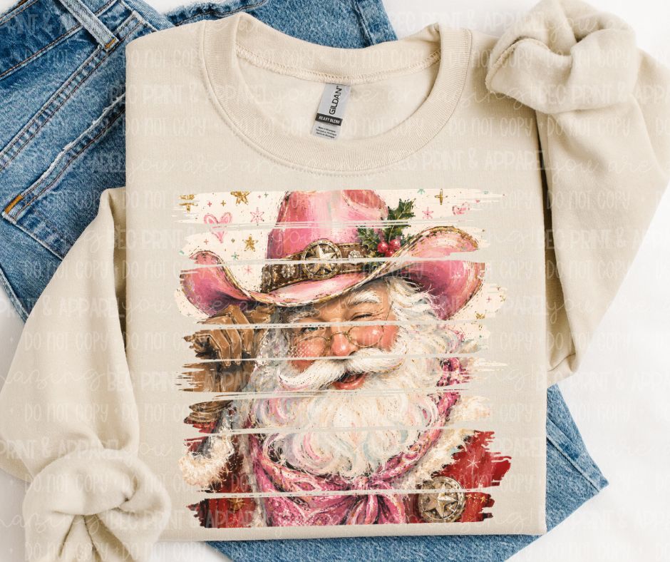 Western Santa Brush Stroke - DTF