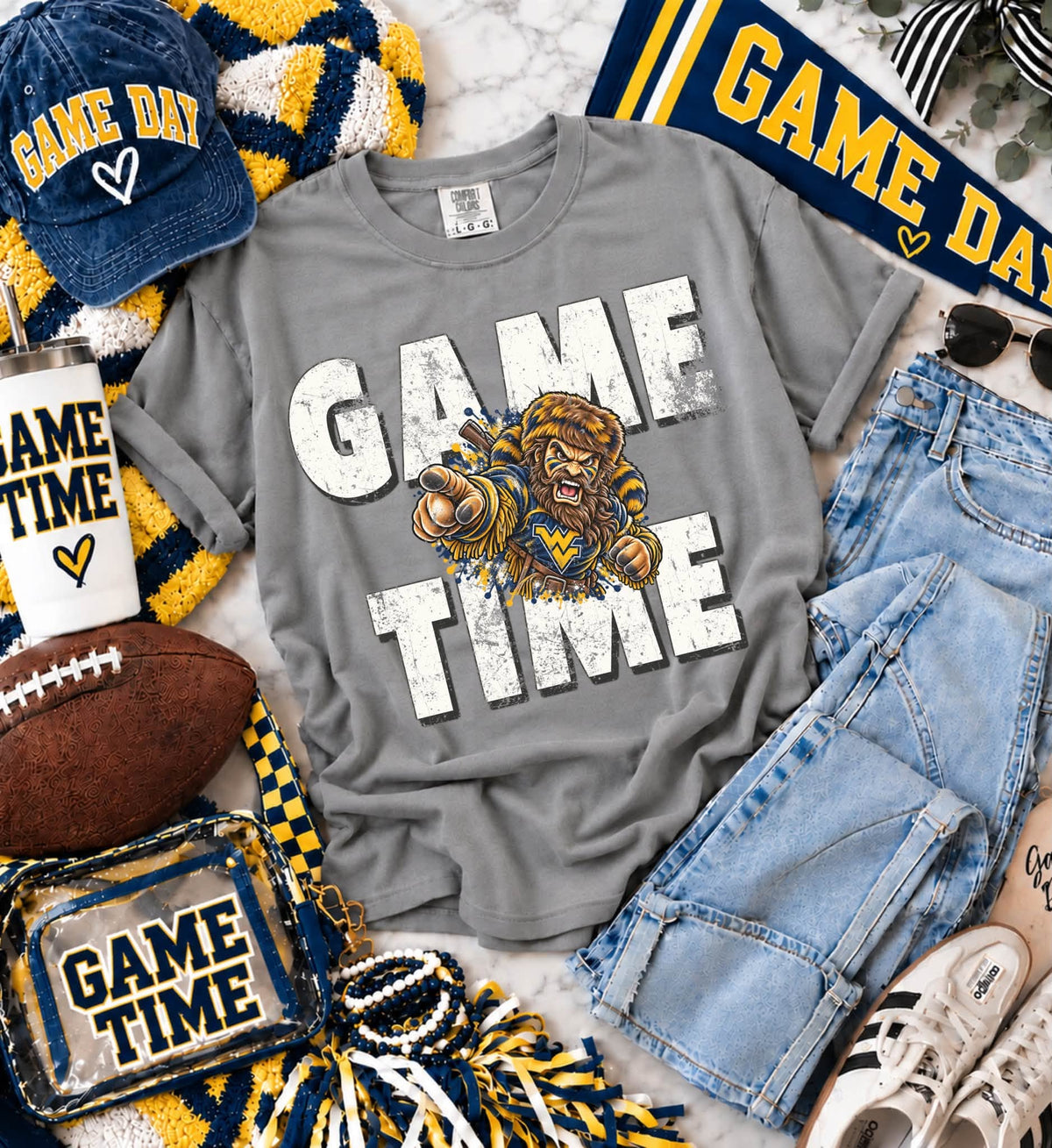 West Virginia (Distressed Game Time Mascots) - DTF