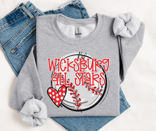 Wicksburg All Stars (Baseball Heart Mascot) - DTF
