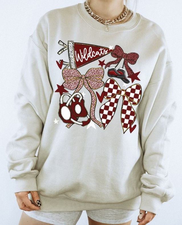 Wildcats - Maroon (Wrestling Bows Collection) - DTF