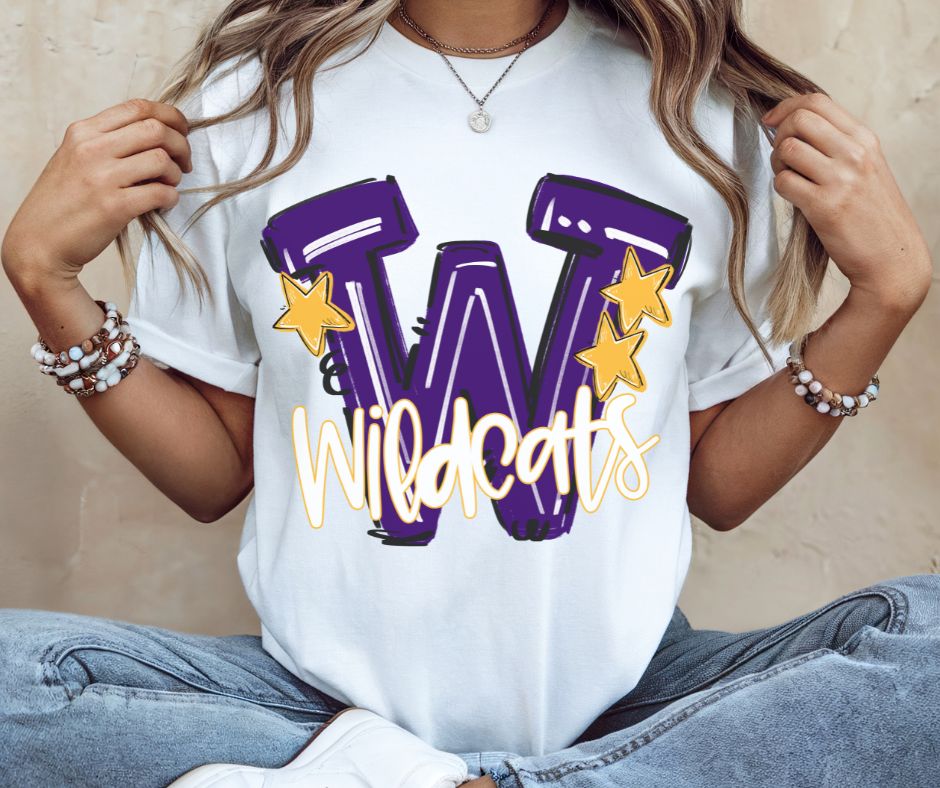Wildcats - Purple/Yellow Gold (Hype Squad Mascots) - DTF