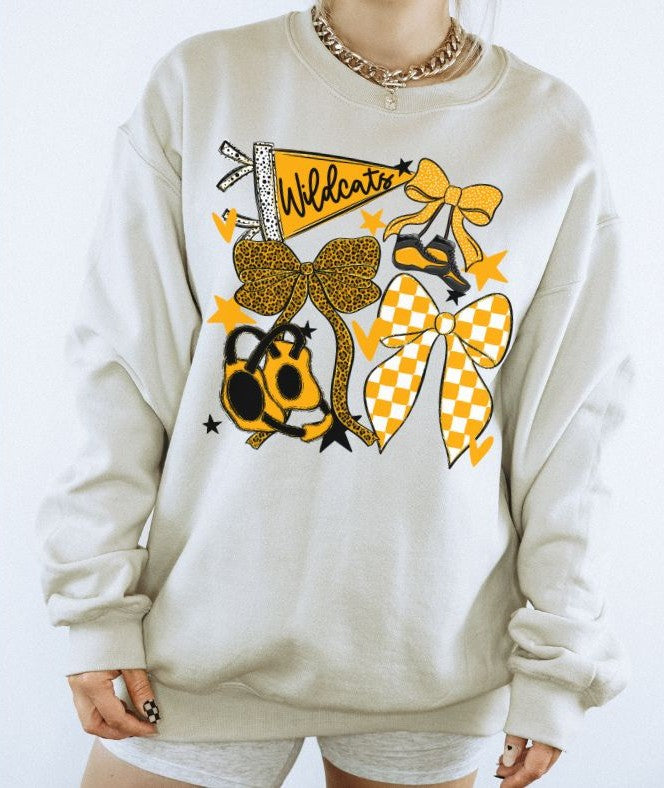 Wildcats - Yellow Gold (Wrestling Bows Collection) - DTF