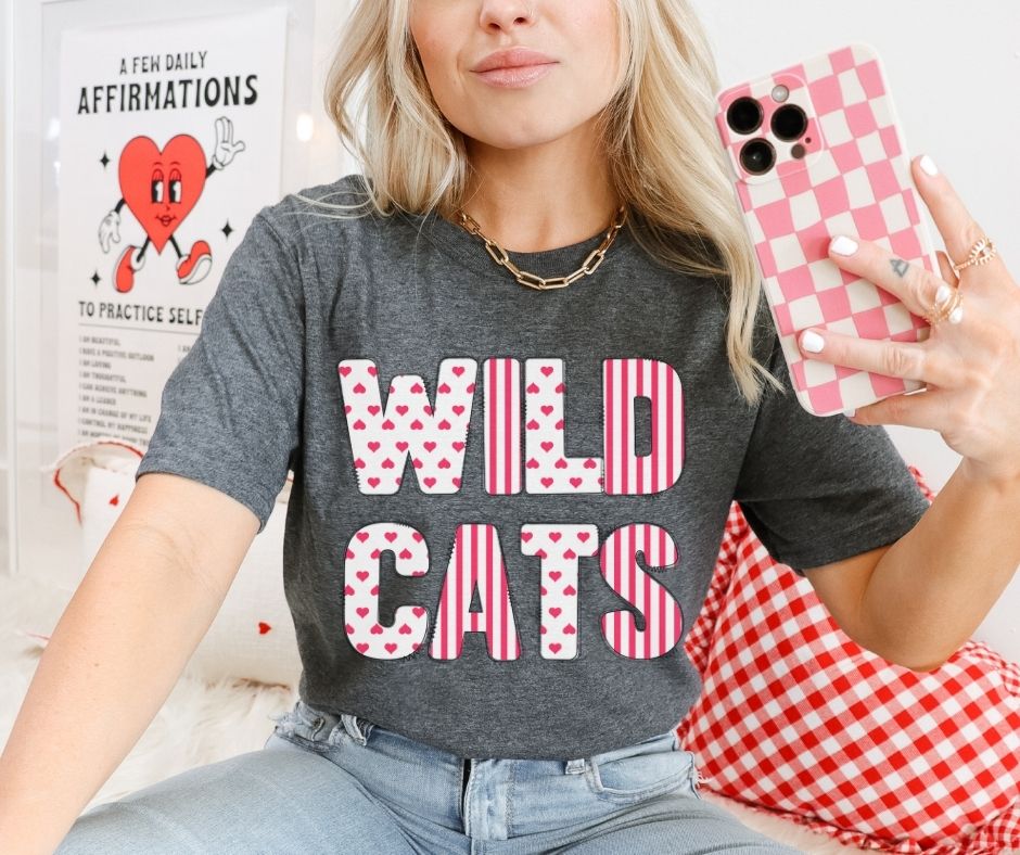 Wildcats (Hearts and Stripes Mascot) - DTF