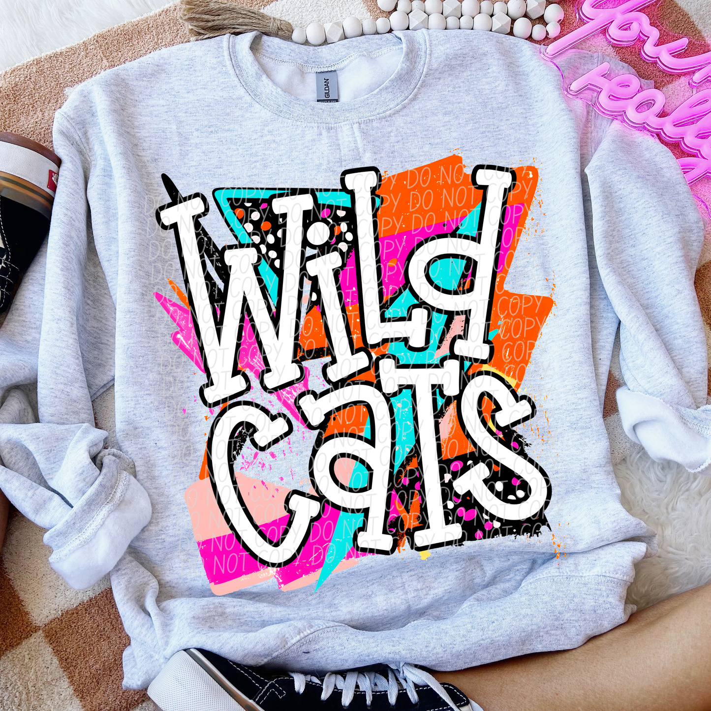 Wildcats (Bright Retro Mascot) - DTF
