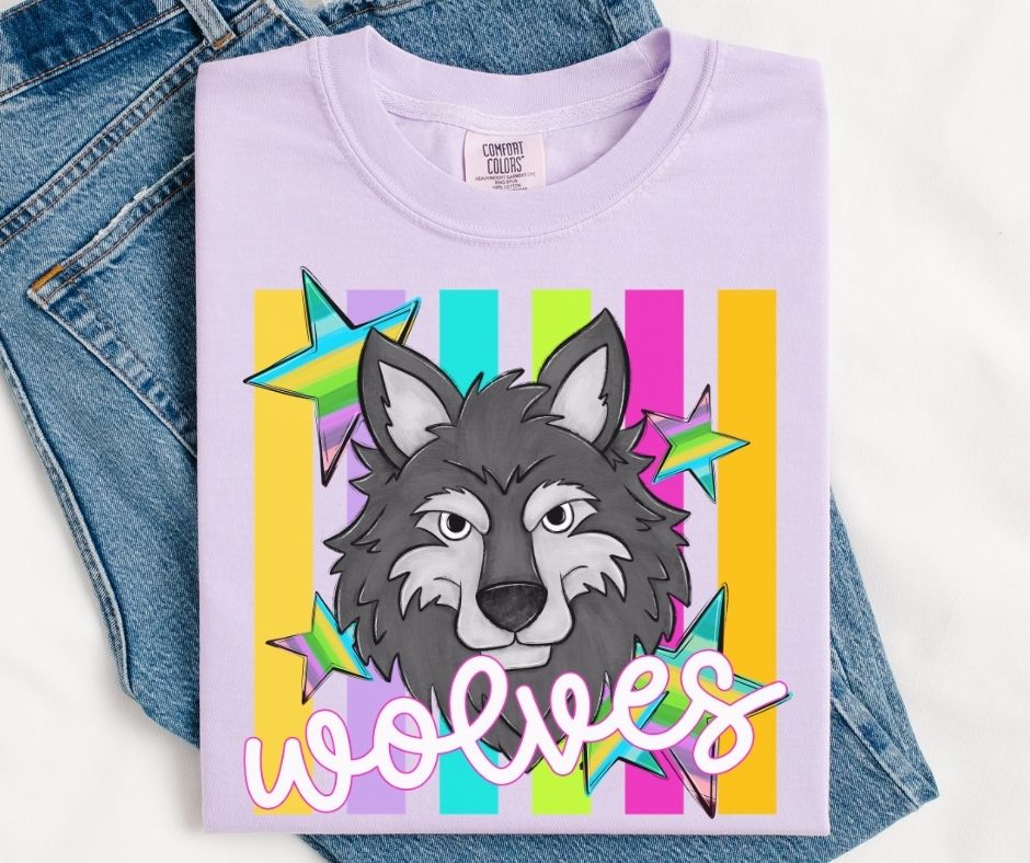 Wolves (Colorful Stripes Mascot) - DTF