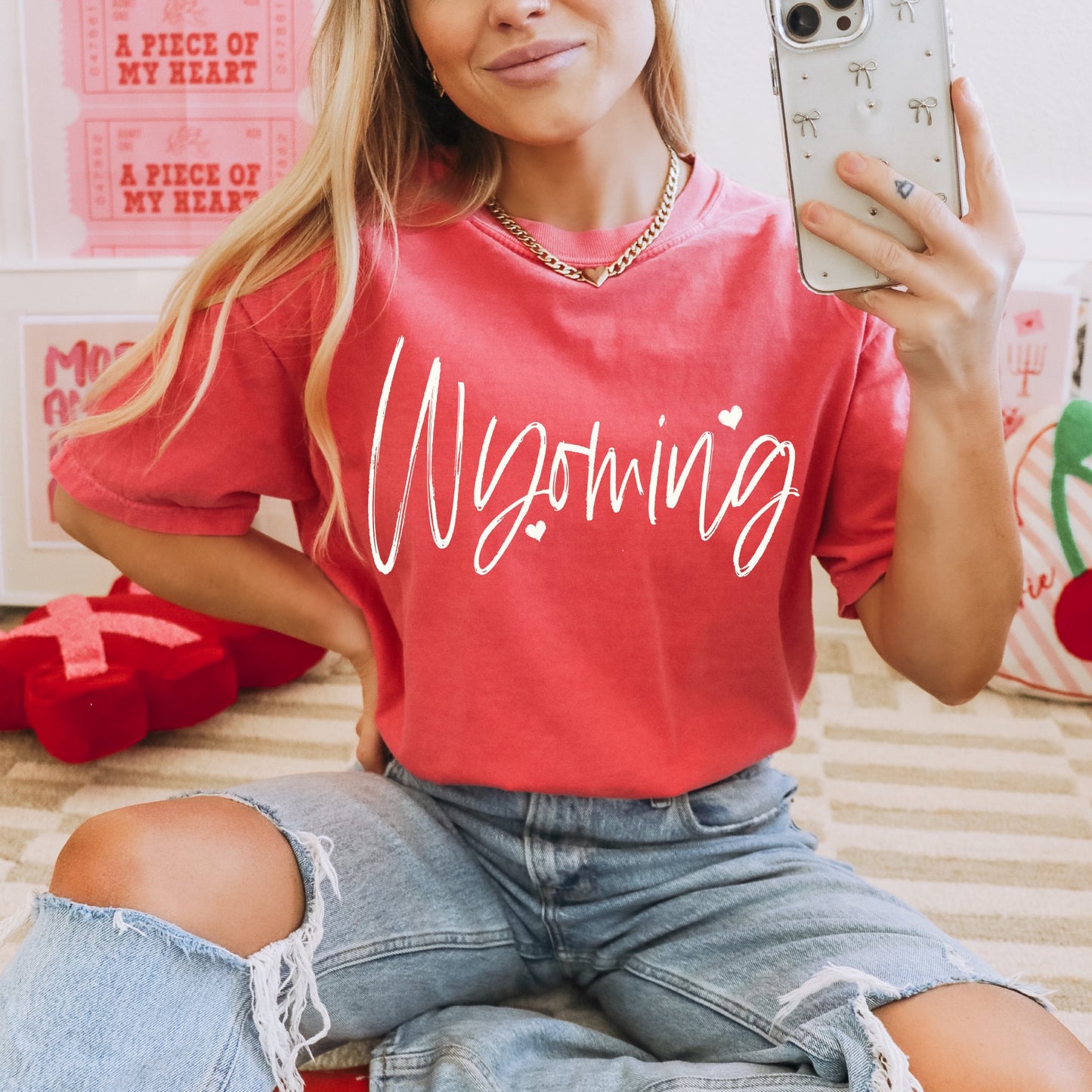 Wyoming (Sketched Script Heart State) - DTF