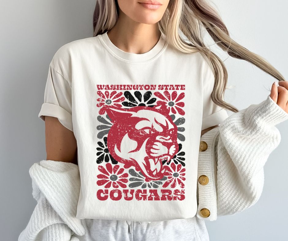 Washington State (Groovy Floral - College) - DTF