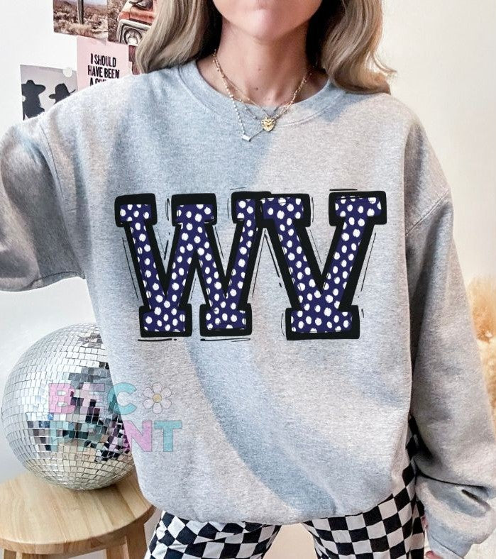 WV - Navy (Dotty State Abbrev.) - DTF