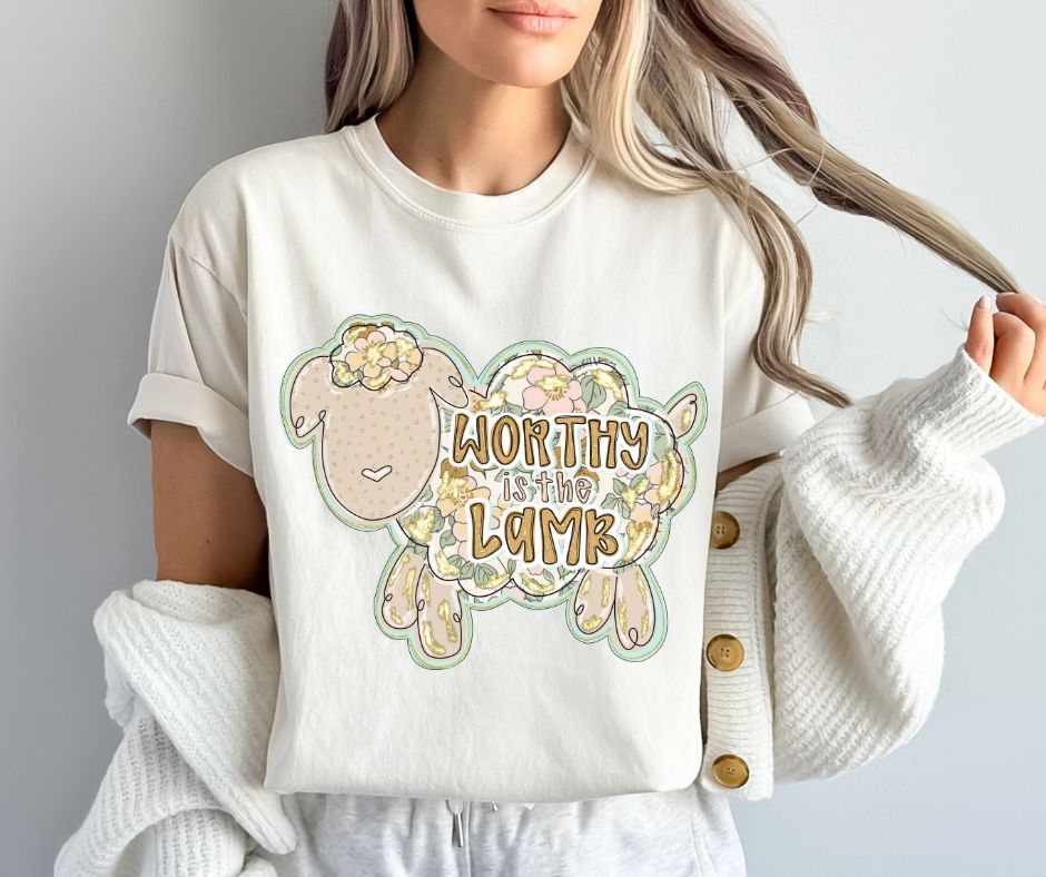 Worthy is the Lamb (Floral Lamb) - DTF