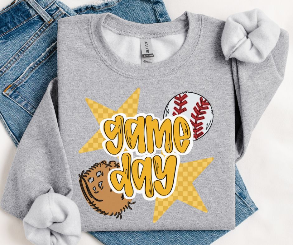 Game Day Baseball (Yellow Gold)- DTF