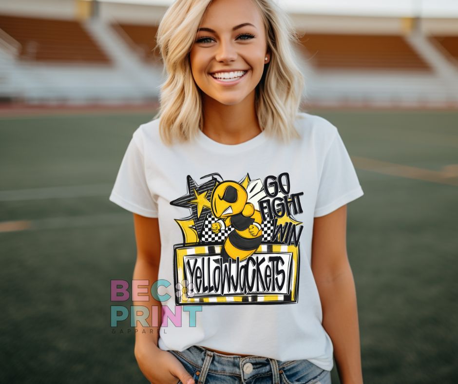 Yellow Jackets - Yellow Gold (Go Fight Win Star Mascot) - DTF