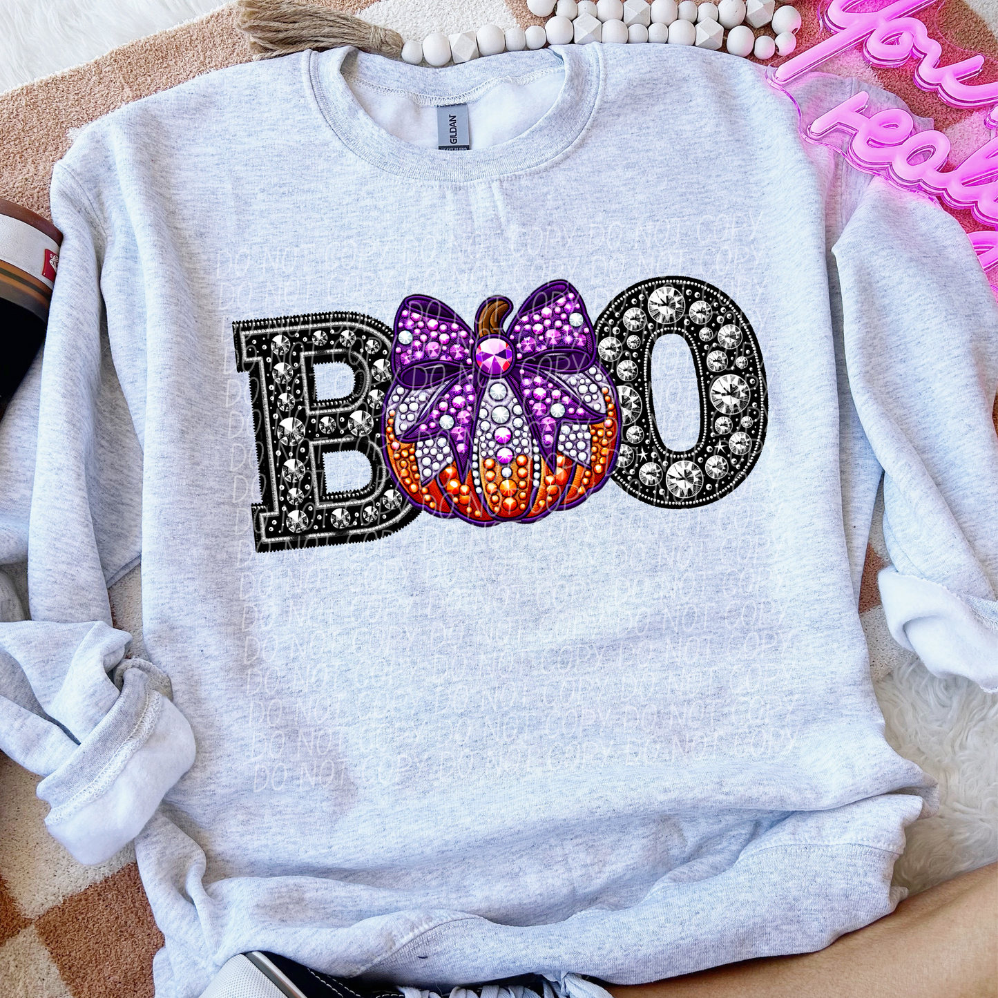 Boo Pumpkin (Rhinestone faux) - DTF
