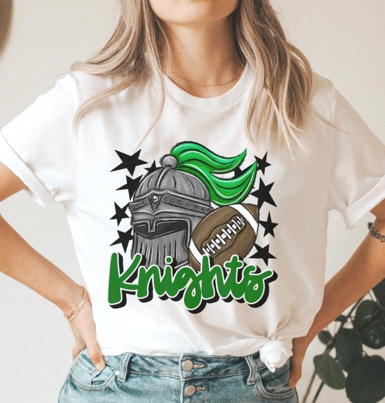 Knights Mascot (stars - green) - DTF