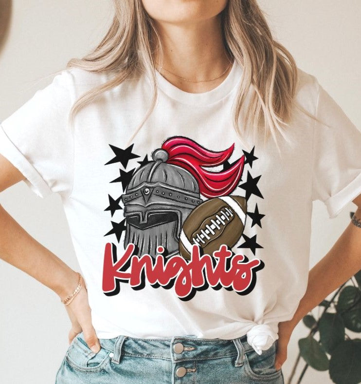 Knights Mascot (stars - red) - DTF