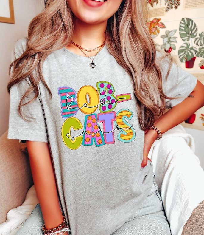 Bobcats Funky Block Mascot - DTF