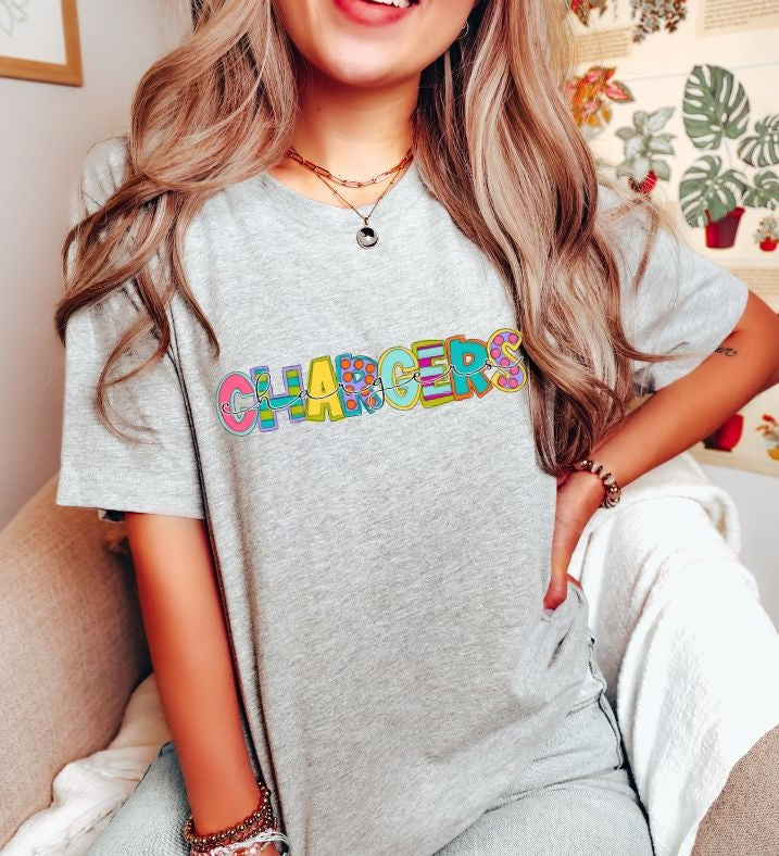 Chargers Funky Block Mascot - DTF