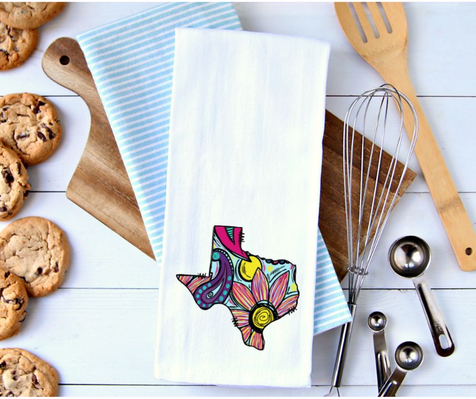 Colorful Texas Tea Towel - DTF