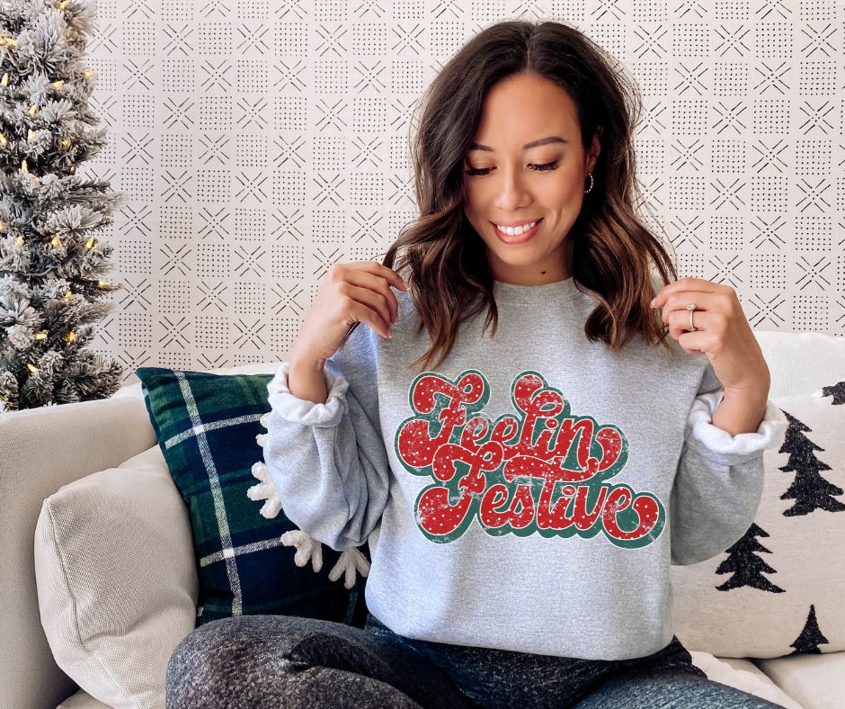 Retro Feelin Festive (with polka dots) - DTF