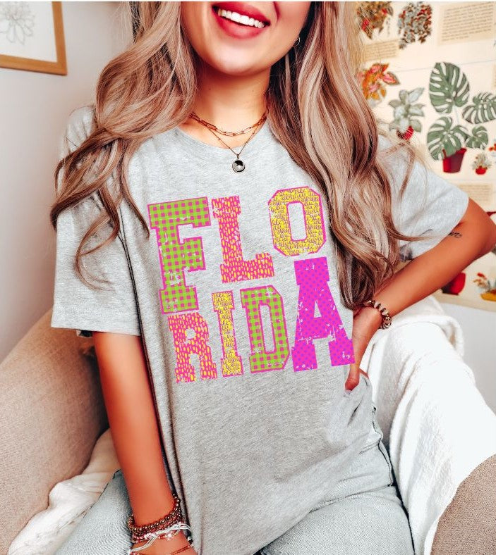 Florida pattern state (neon) - DTF