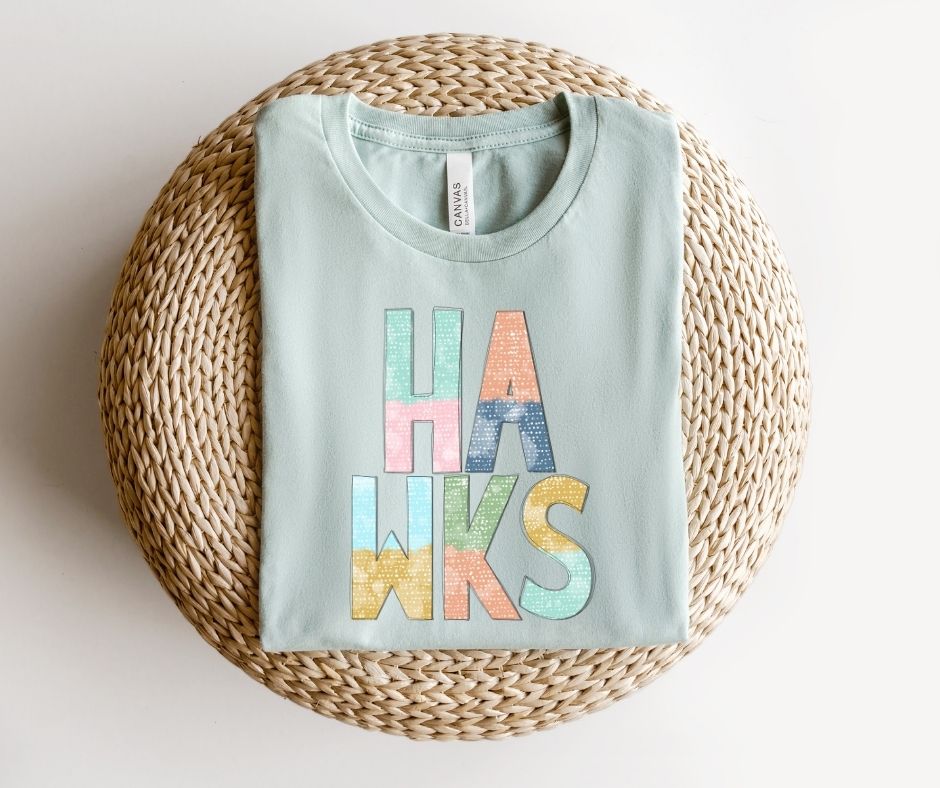 Hawks Multi-Colored Mascot (YOUTH) - DTF